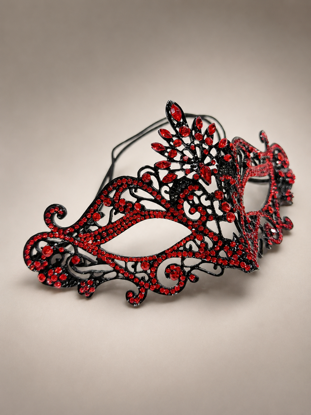 Gothic Red Masquerade Mask,Venetian Bridal Mask, Prom Mask