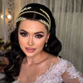 Wedding Headpiece for Bride, Gold Hair Jewelry Headband