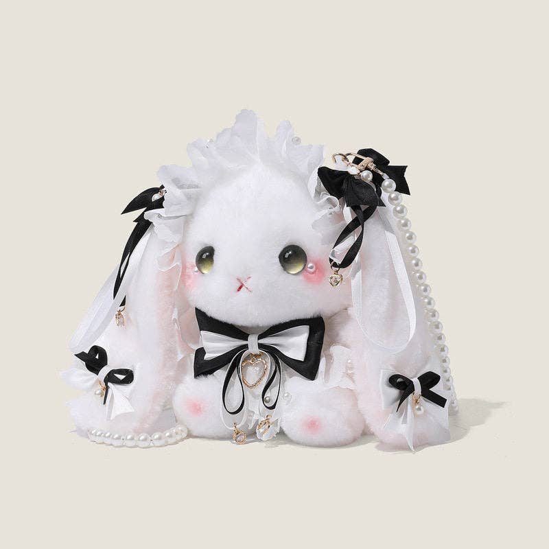 Rabbit Plush Pearl Chain Shoulder Bag