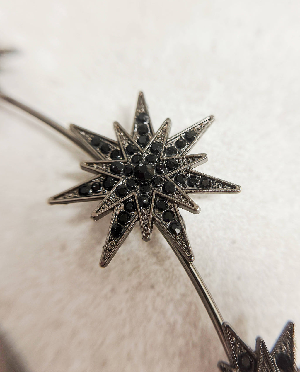 Black Stars Goddess Crown Halo Headband, Boho Headpiece