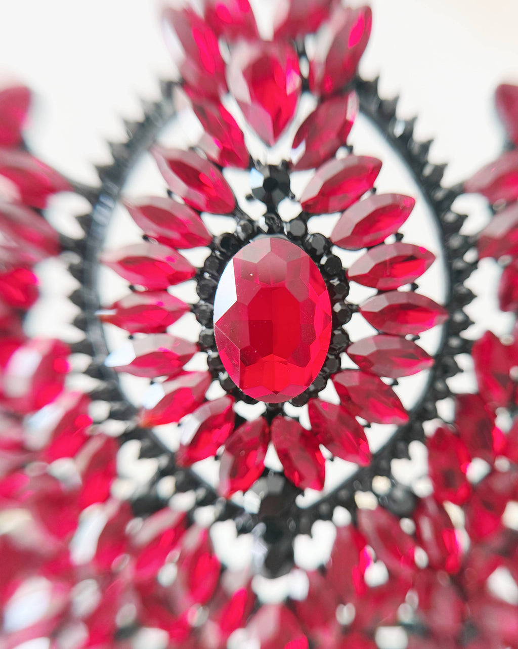 Red Crystal Crown, Gothic Black Tiara, Halloween Costume
