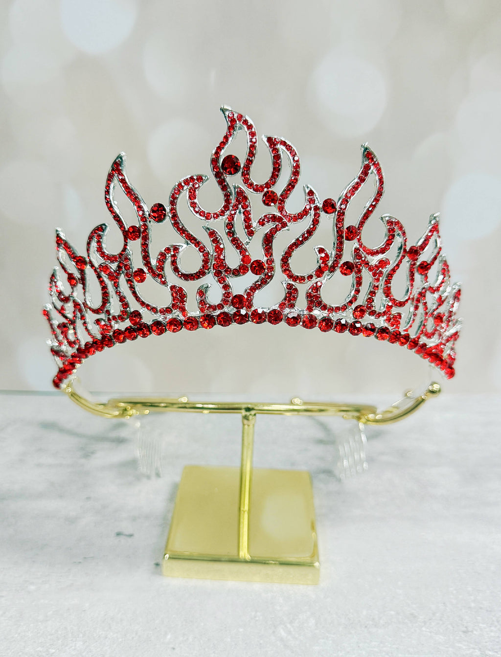 Flame of Fire Crown, Holy Fire Tiara, Red Crystal Crown