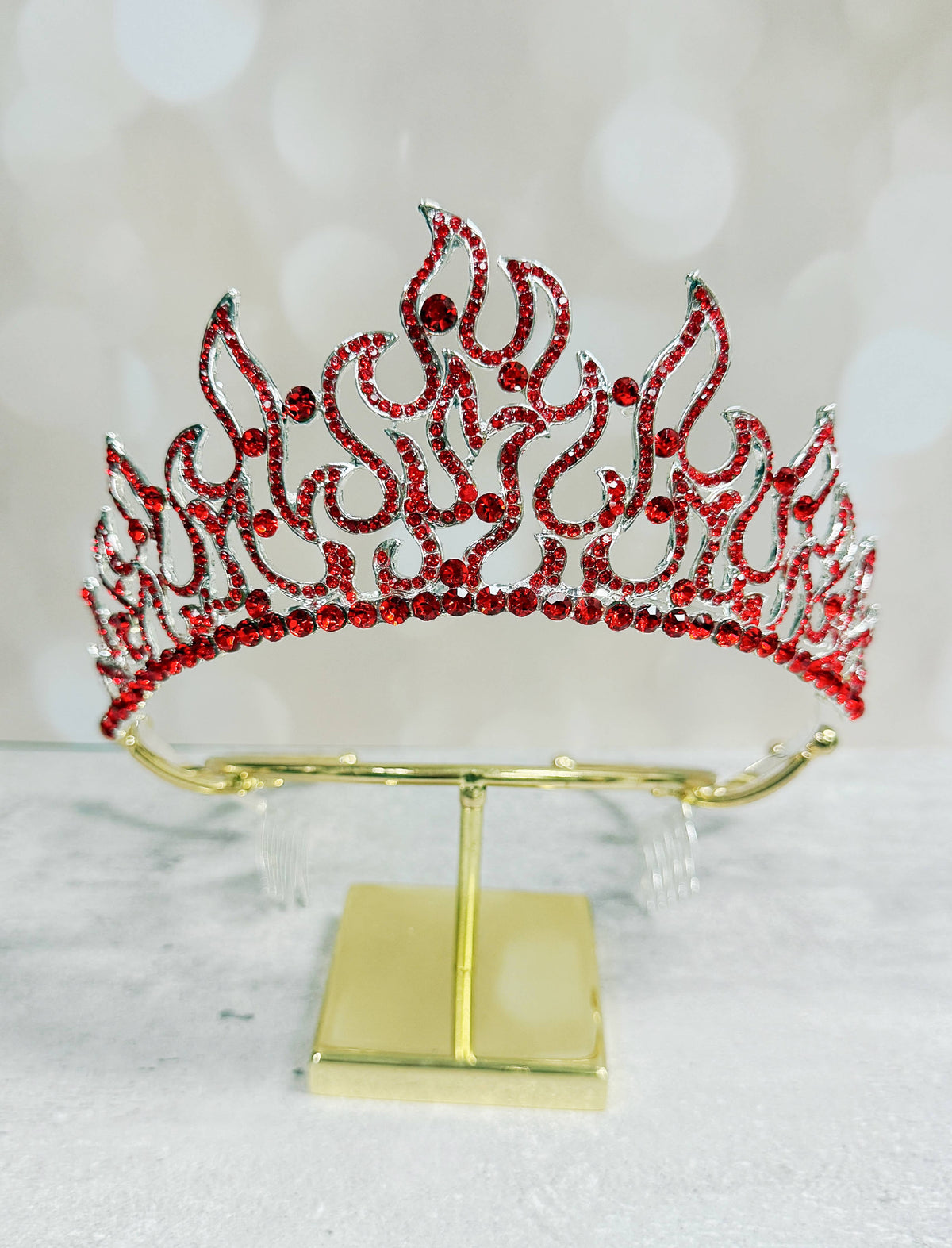 Flame of Fire Crown, Holy Fire Tiara, Red Crystal Crown