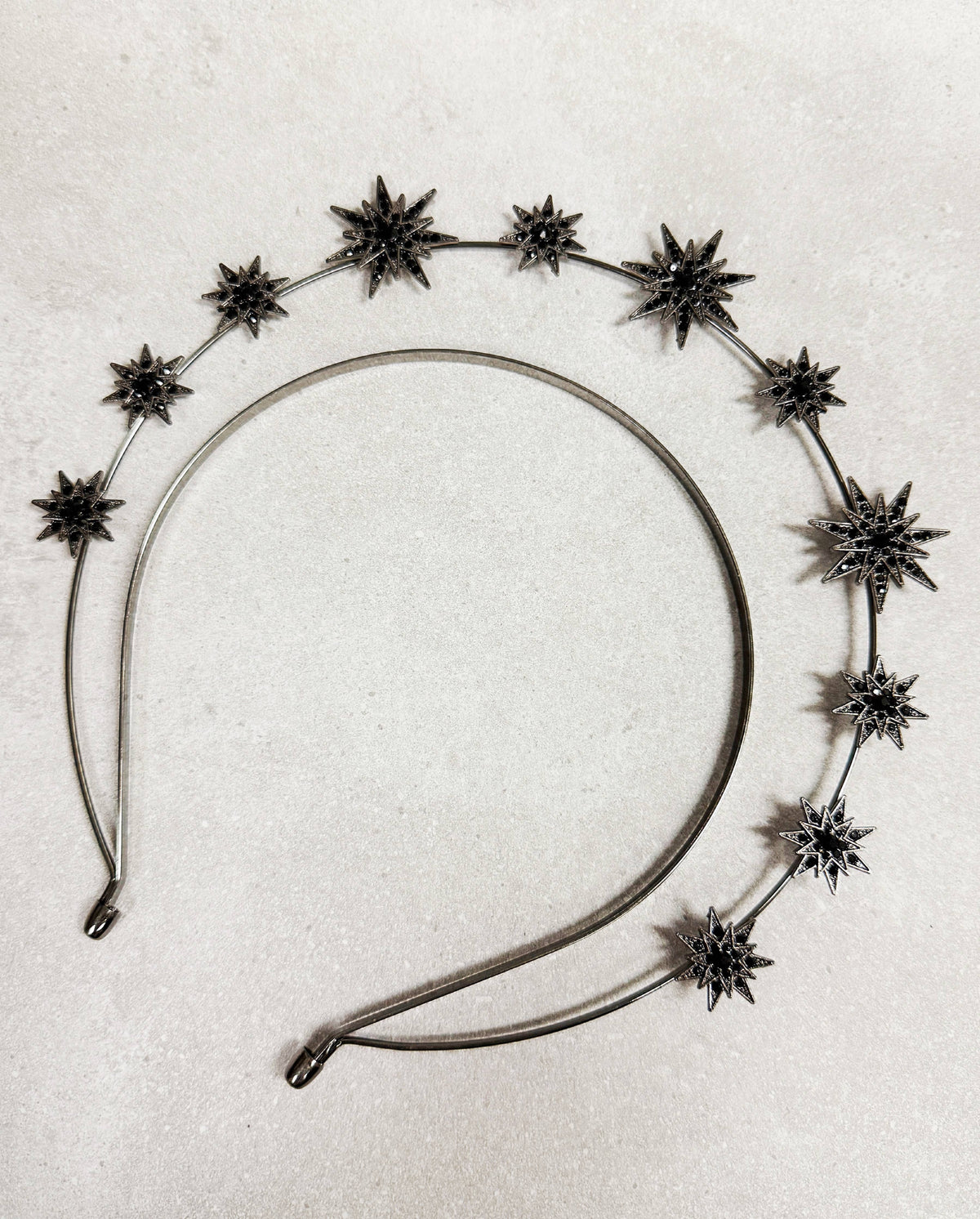 Black Stars Goddess Crown Halo Headband, Boho Headpiece