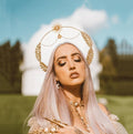 Halo Crown Mary Goddess Headband, Crown and Earring Set