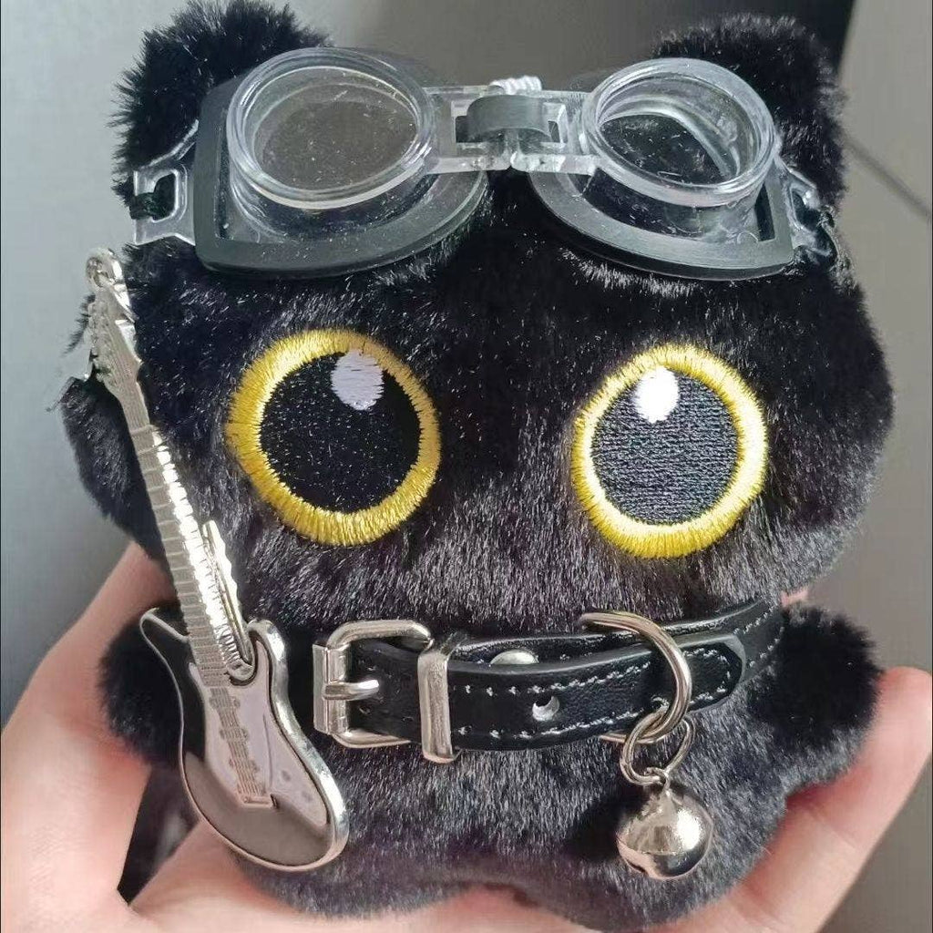 Punk Black Cat Plush Toy Keychain Gift For Girls