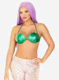 Mermaid shell bra top green