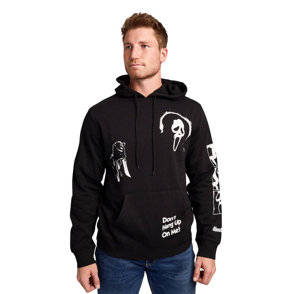 Ghostface Don't Hang Up on Me on Men's Black Hooded Sweathirt