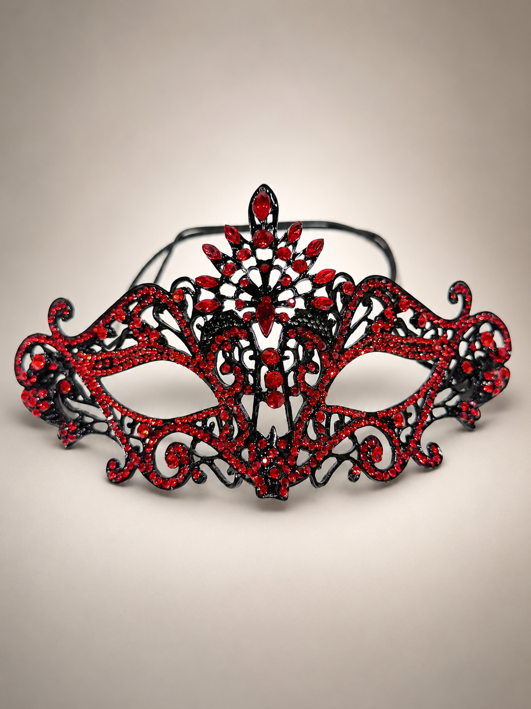 Gothic Red Masquerade Mask,Venetian Bridal Mask, Prom Mask
