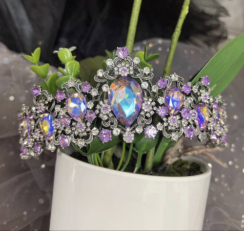 Baroque Purple Crystal Rhinestone Head Piece Accessories