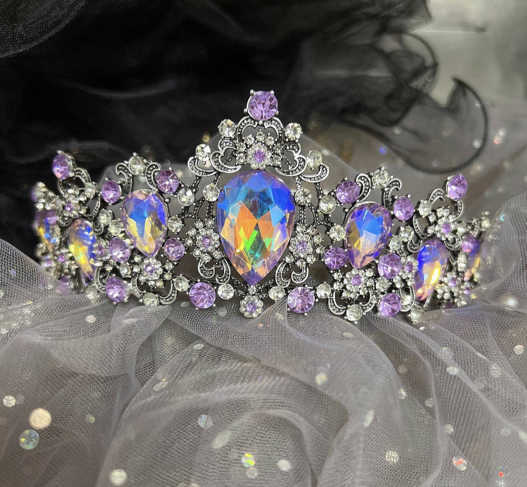 Baroque Purple Crystal Rhinestone Head Piece Accessories