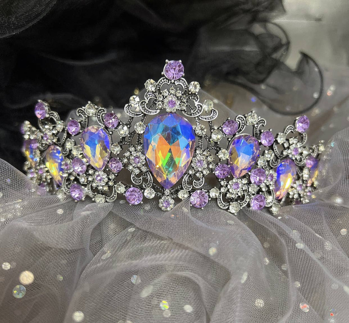 Baroque Purple Crystal Rhinestone Head Piece Accessories