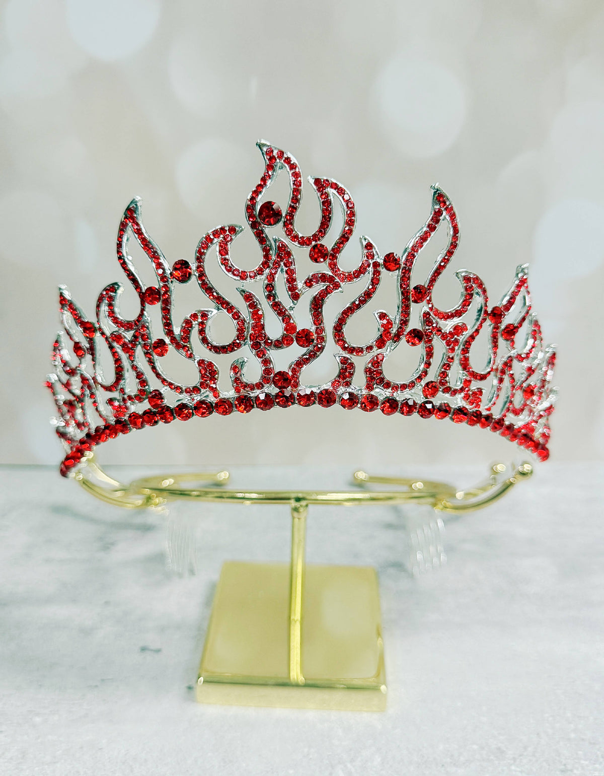Flame of Fire Crown, Holy Fire Tiara, Red Crystal Crown