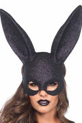 Black Glitter Masquerade Rabbit Mask