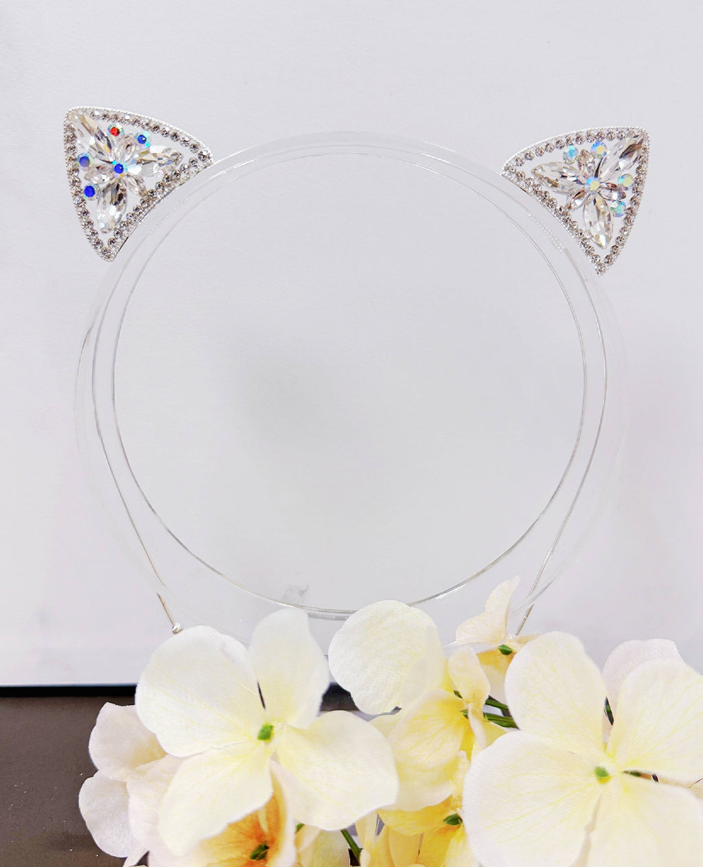 Crystal Cat Ear Headband, Costume Party, Silver Headdress