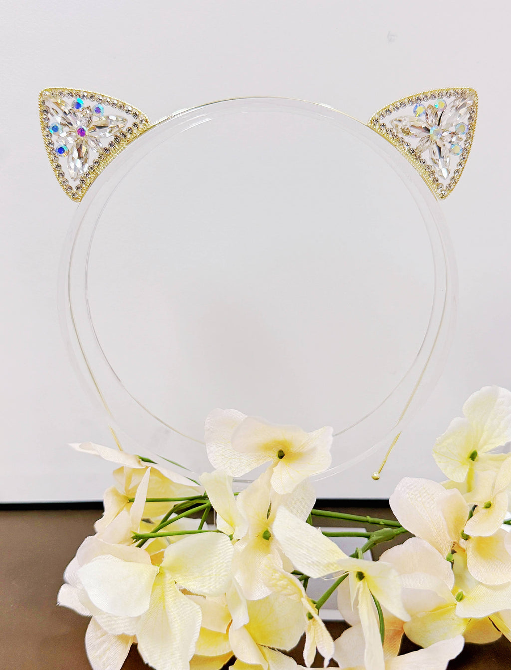 Crystal Cat Ear Headband, Costume Party, Gold Headdress