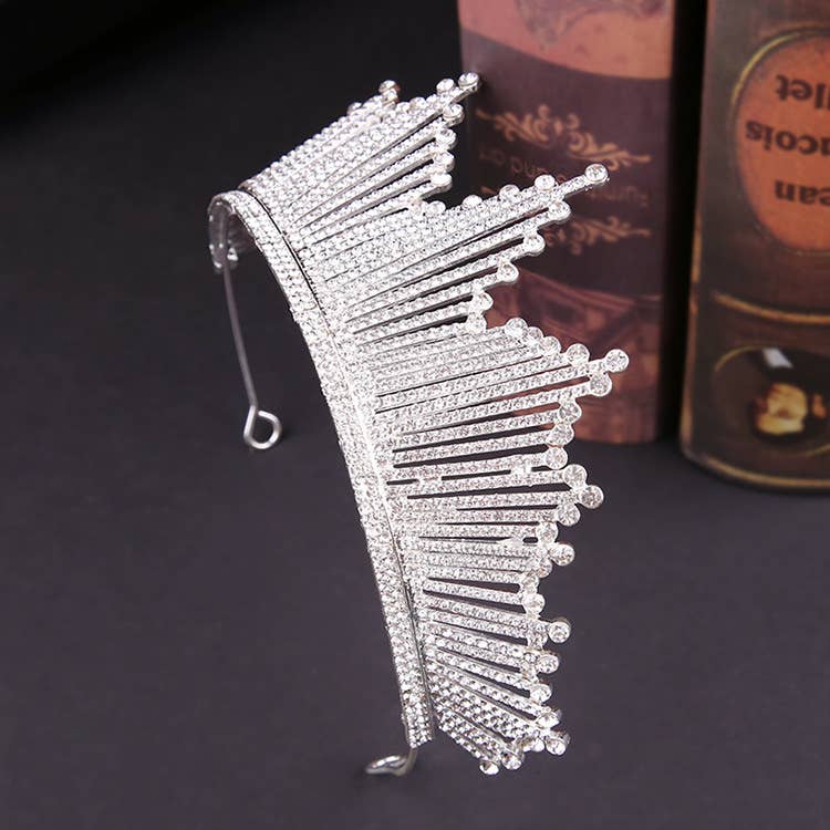 Bride Wedding Silver Tiara Rhinestone Princess Queen Bridal