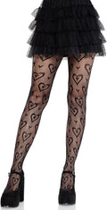 Double Heart Net Tights