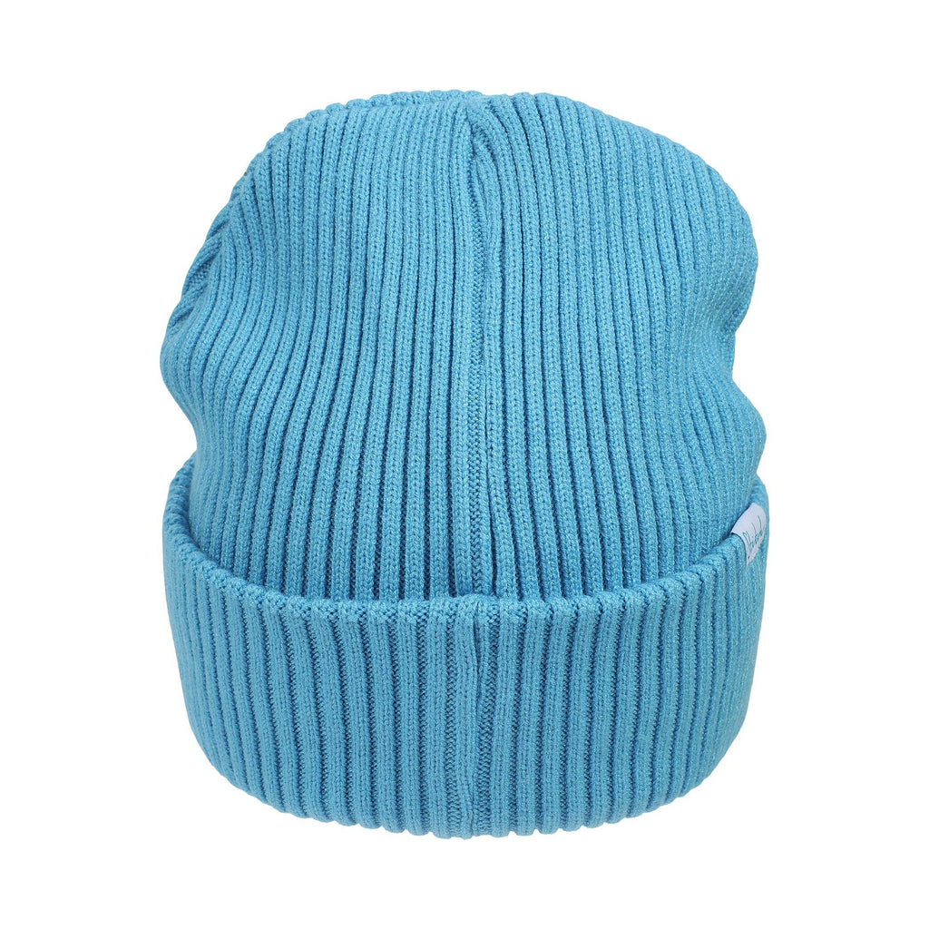 Lilo & Stitch Ribbed Knit Embroidered Stitch On Blue Satin Lined Cuff Beanie