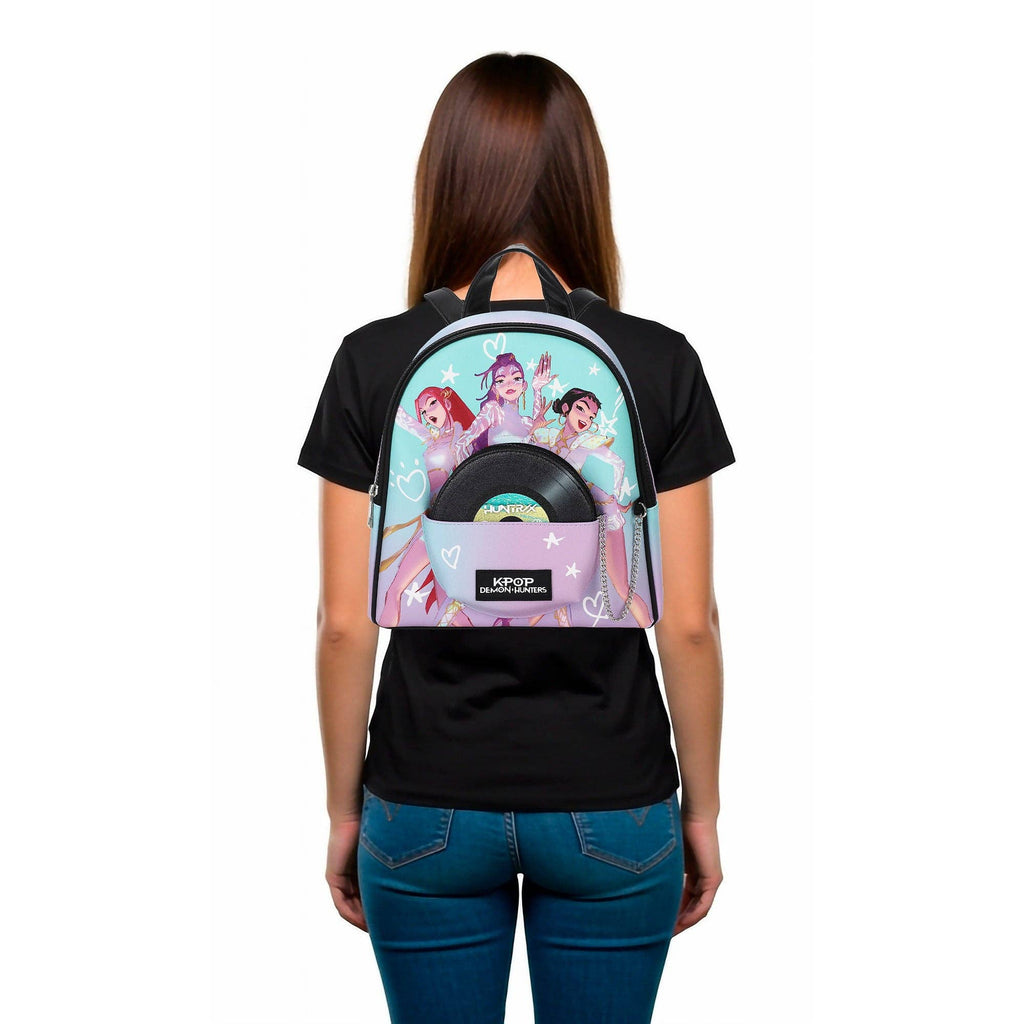 KPop Demon Hunters Iridescent Women's 10" Mini Backpack with Coin Purse