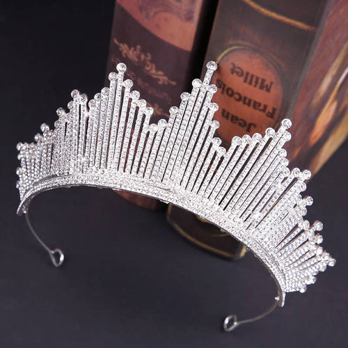 Bride Wedding Silver Tiara Rhinestone Princess Queen Bridal