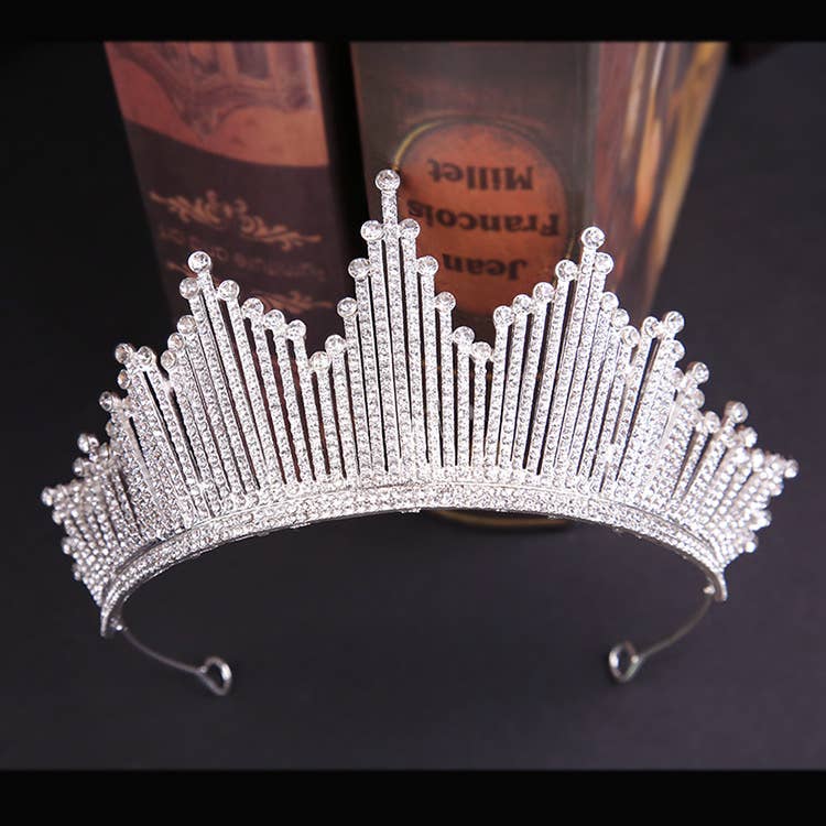 Bride Wedding Silver Tiara Rhinestone Princess Queen Bridal