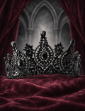 Black Gothic Crown, Black Stone Tiara, Halloween Cosplay