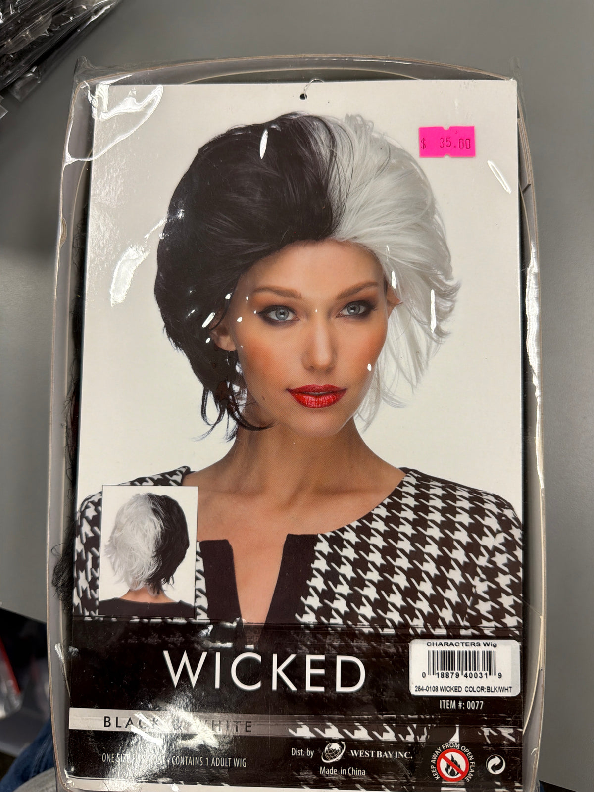 wicked wig black and white