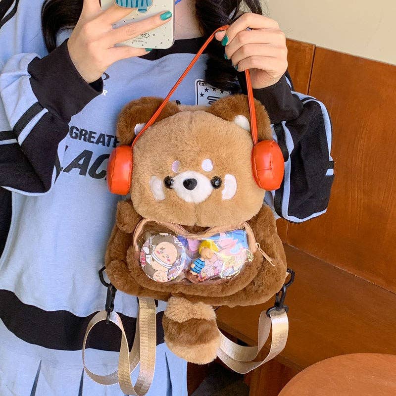 Cute Plush Raccoon Backpack