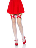 Thigh highs with satin bow and nurse badge