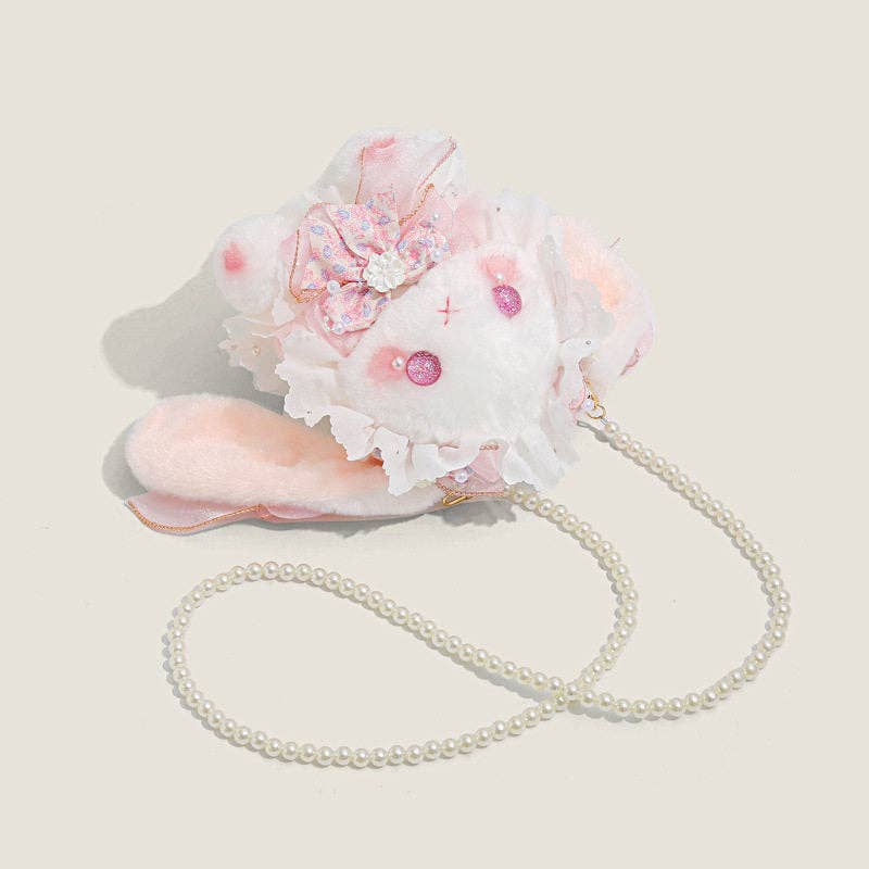 Pearl Chain Rabbit Ear Shoulder Bag