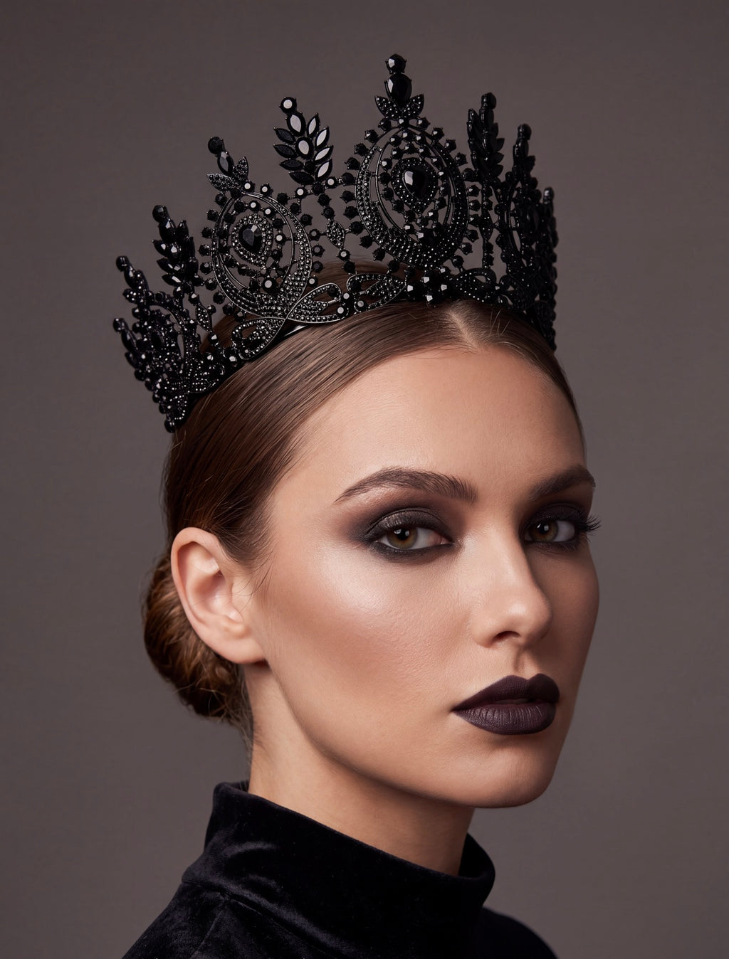 Black Goth Crown, Halloween Costume Crown, Black Comb Crown