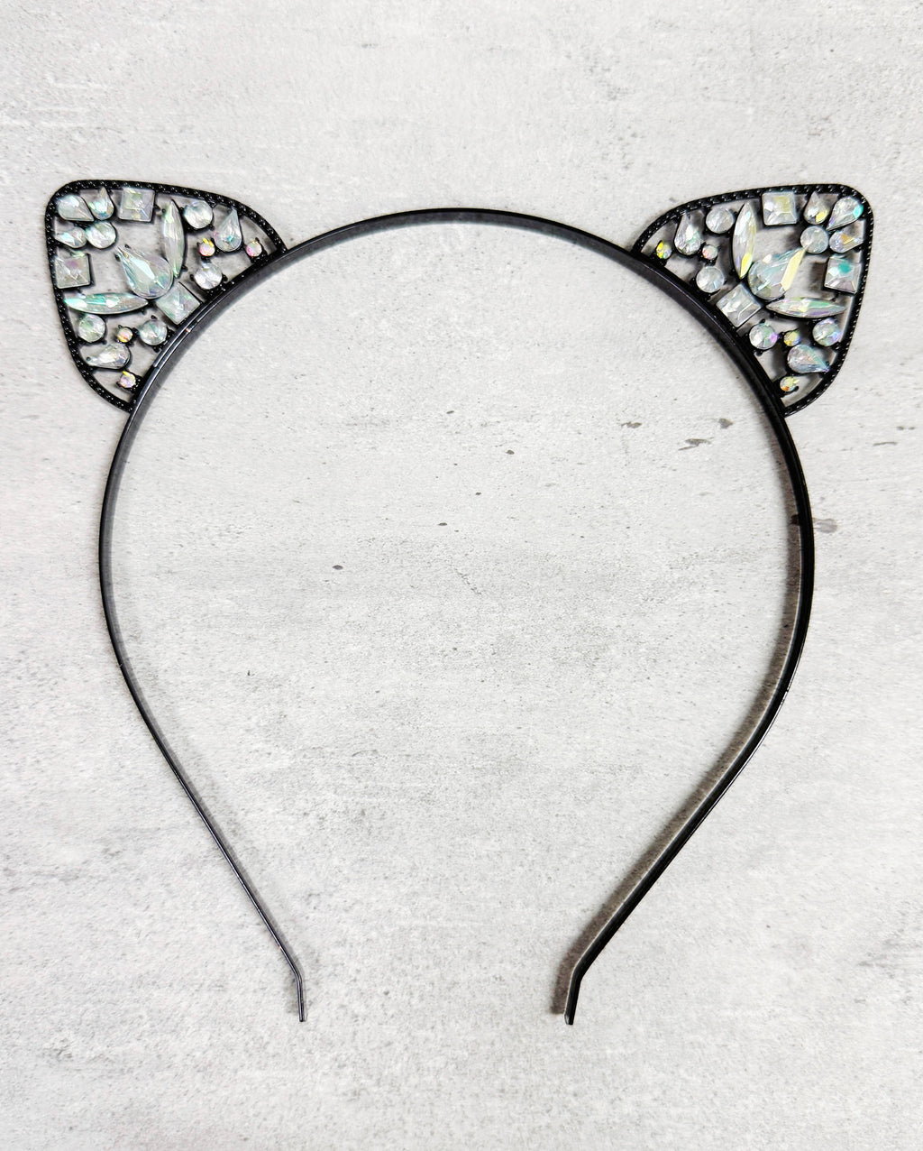 Crystal Cat Ear Headband, Costume Party, Black Headdress