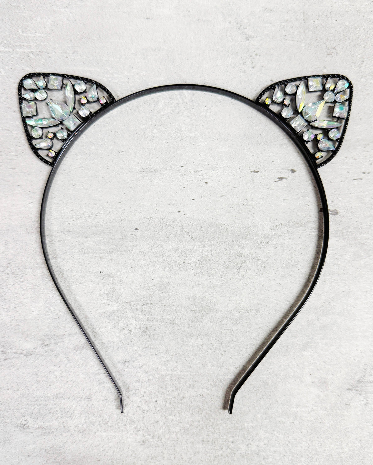Crystal Cat Ear Headband, Costume Party, Black Headdress