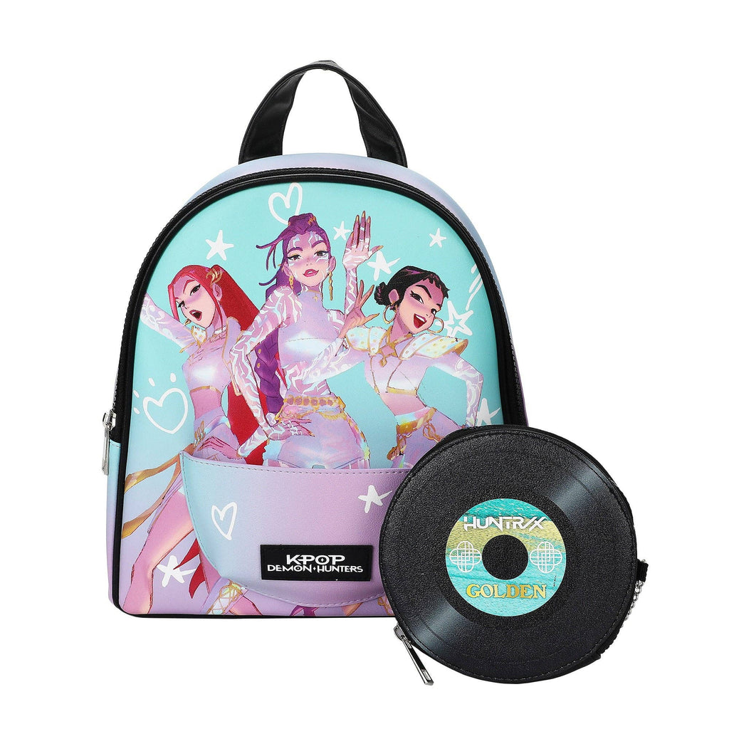 KPop Demon Hunters Iridescent Women's 10" Mini Backpack with Coin Purse