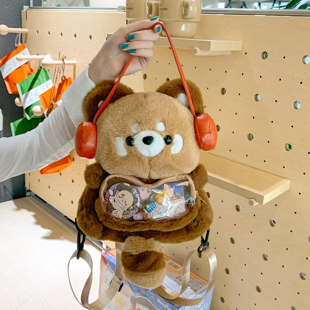 Cute Plush Raccoon Backpack