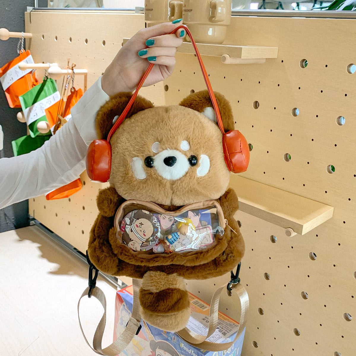 Cute Plush Raccoon Backpack