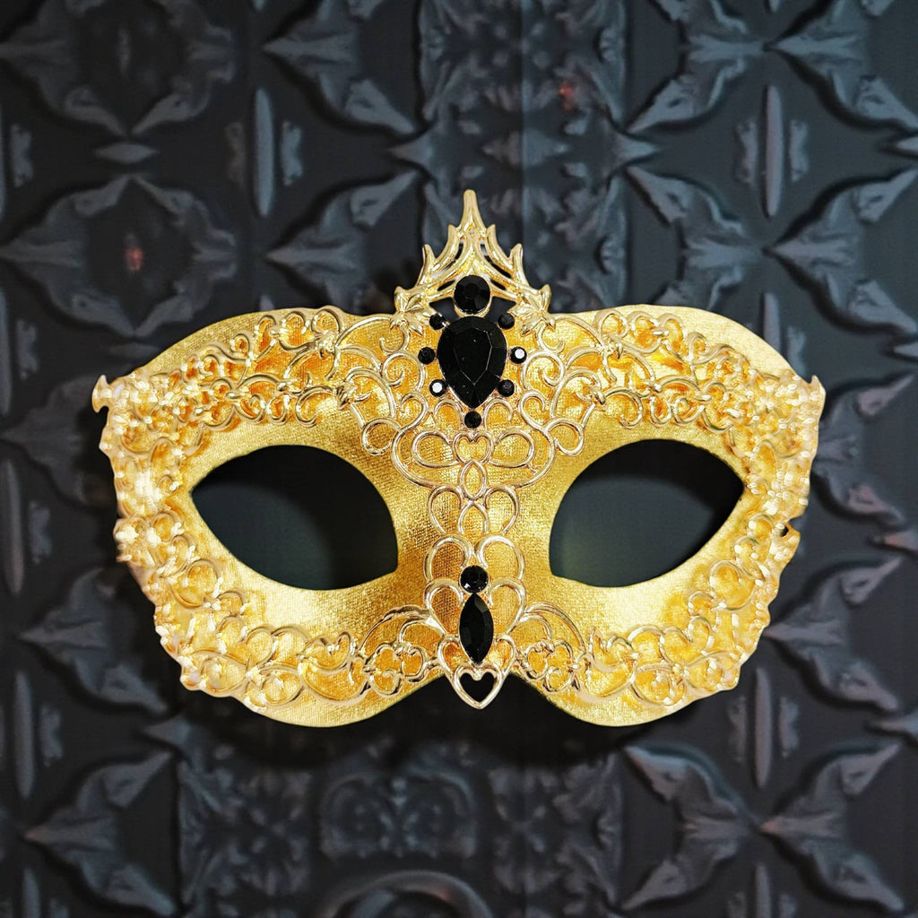 Gold gold masquerade Mask, 2 in 1 mask, Venetian mask