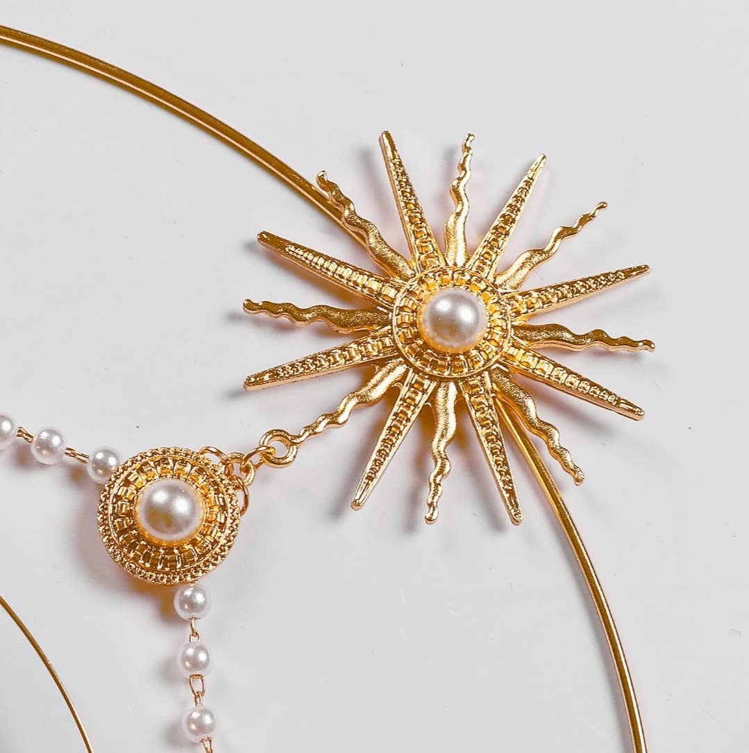 Halo Crown Mary Goddess Headband, Crown and Earring Set