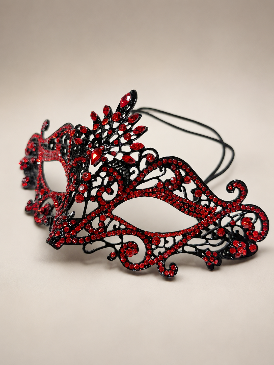 Gothic Red Masquerade Mask,Venetian Bridal Mask, Prom Mask