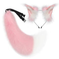 Faux Fox Ears Headband Tail Set Cosplay Plush Animal Ear Headpiece