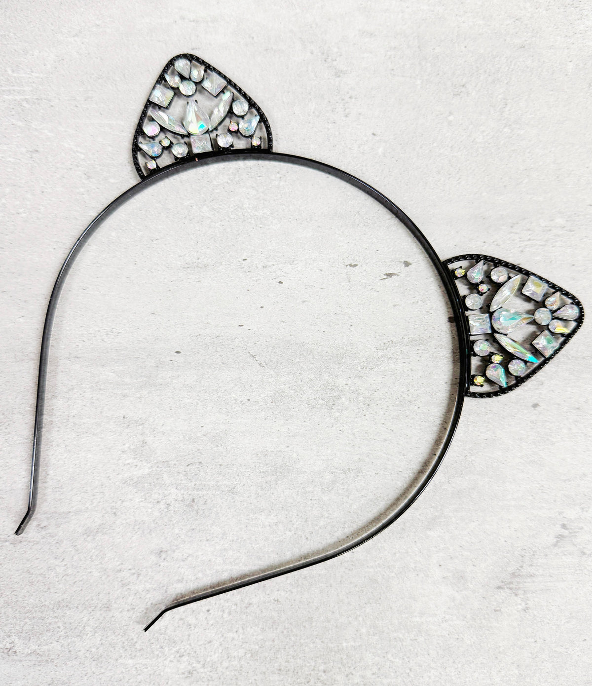 Crystal Cat Ear Headband, Costume Party, Black Headdress