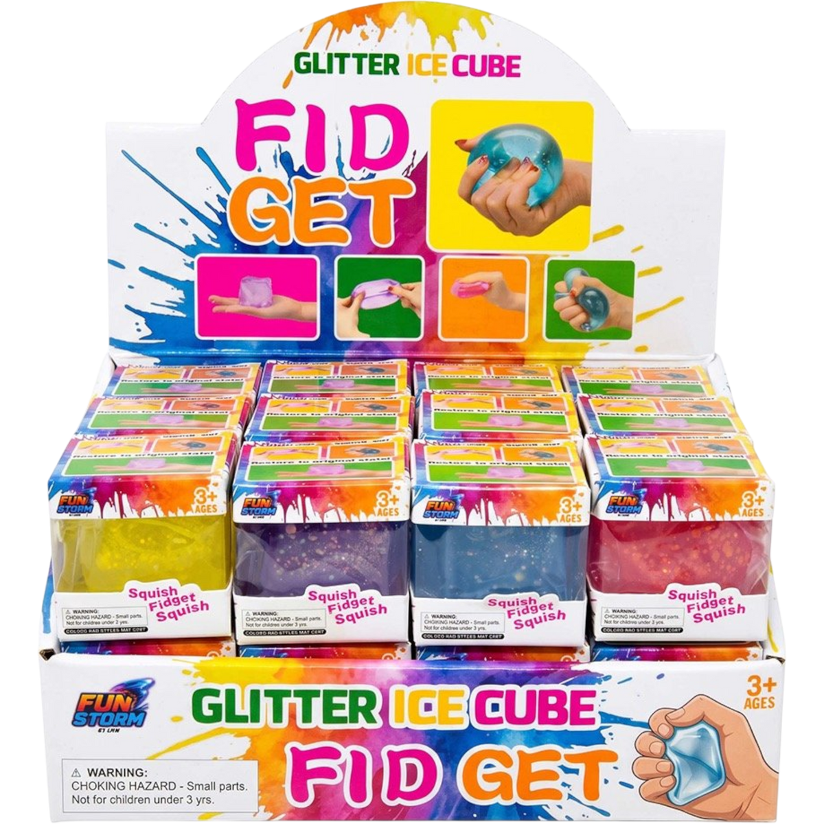 Fun Storm Ice Glitter Cube Squishy