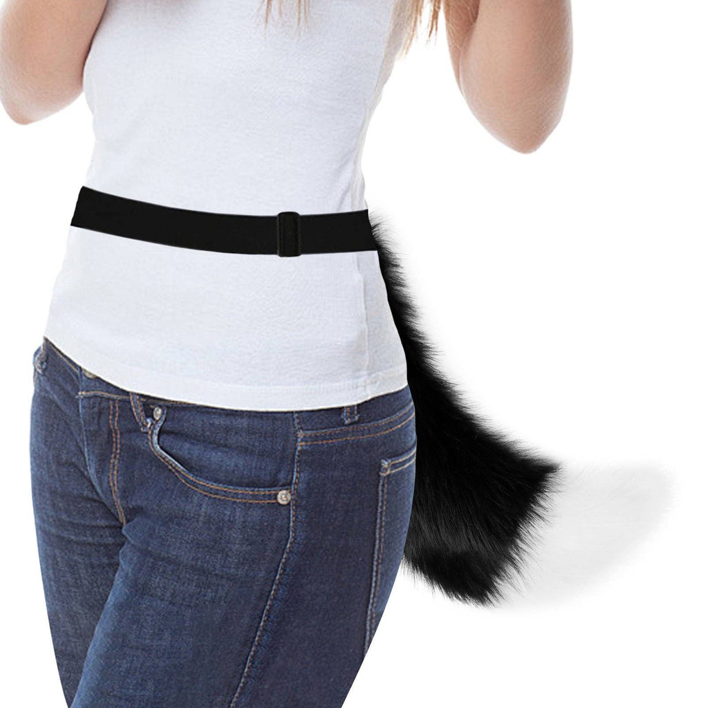 Faux Fox Ears Headband Tail Set Cosplay Plush Animal Ear Headpiece