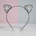 Crystal Cat Ear Headband, Costume Party, Black Headdress