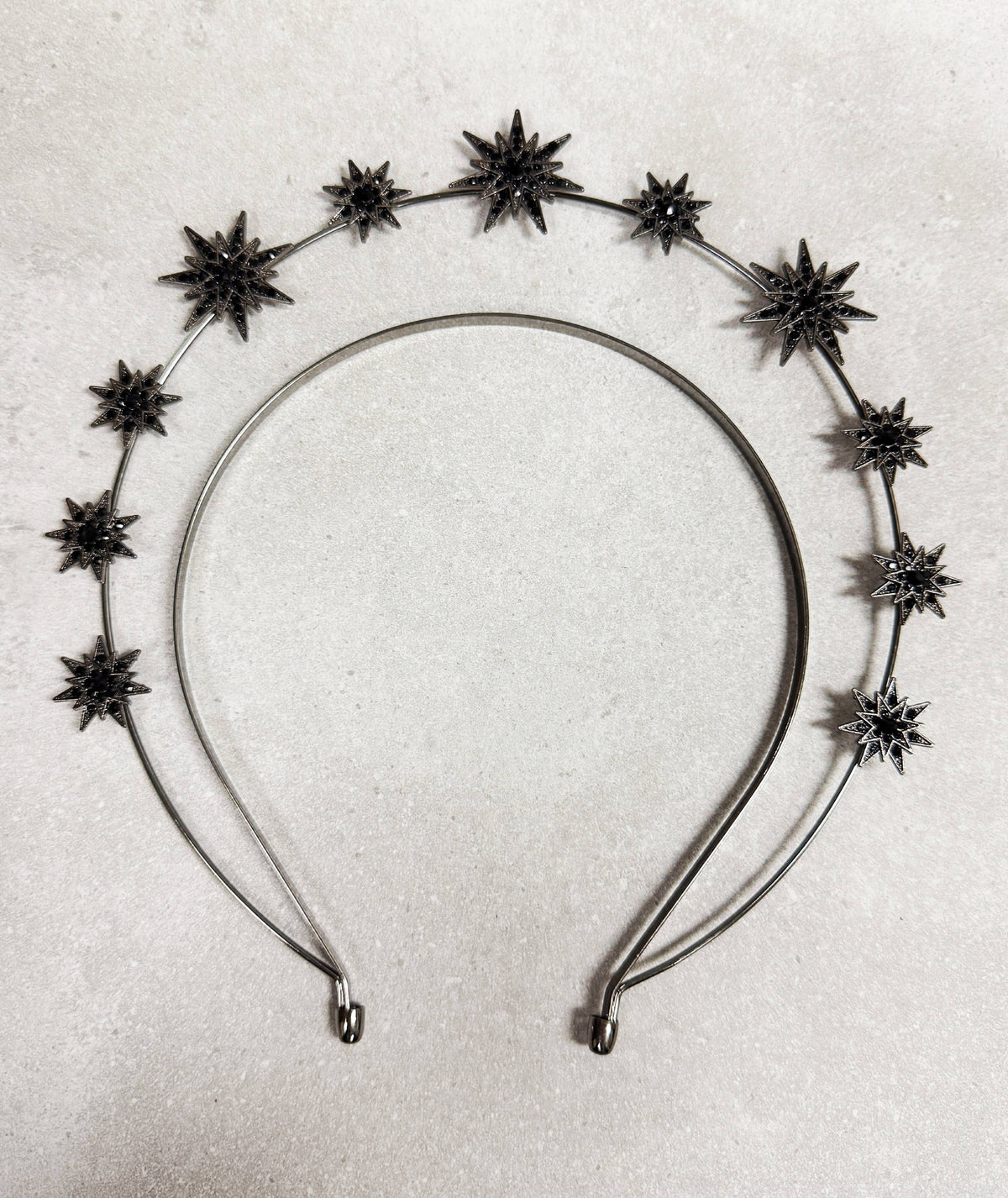 Black Stars Goddess Crown Halo Headband, Boho Headpiece