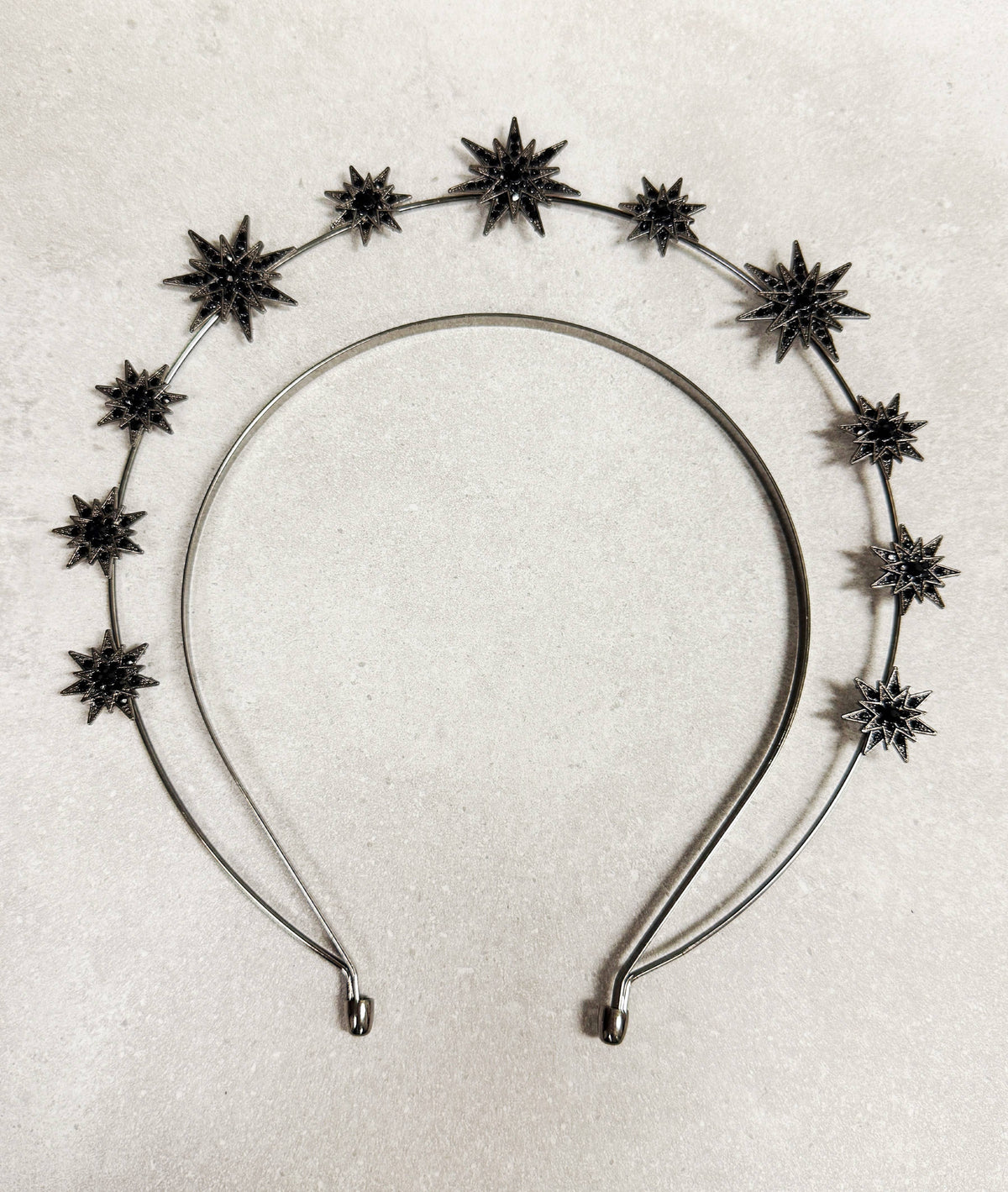 Black Stars Goddess Crown Halo Headband, Boho Headpiece