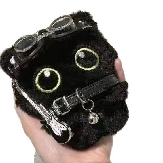 Punk Black Cat Plush Toy Keychain Gift For Girls