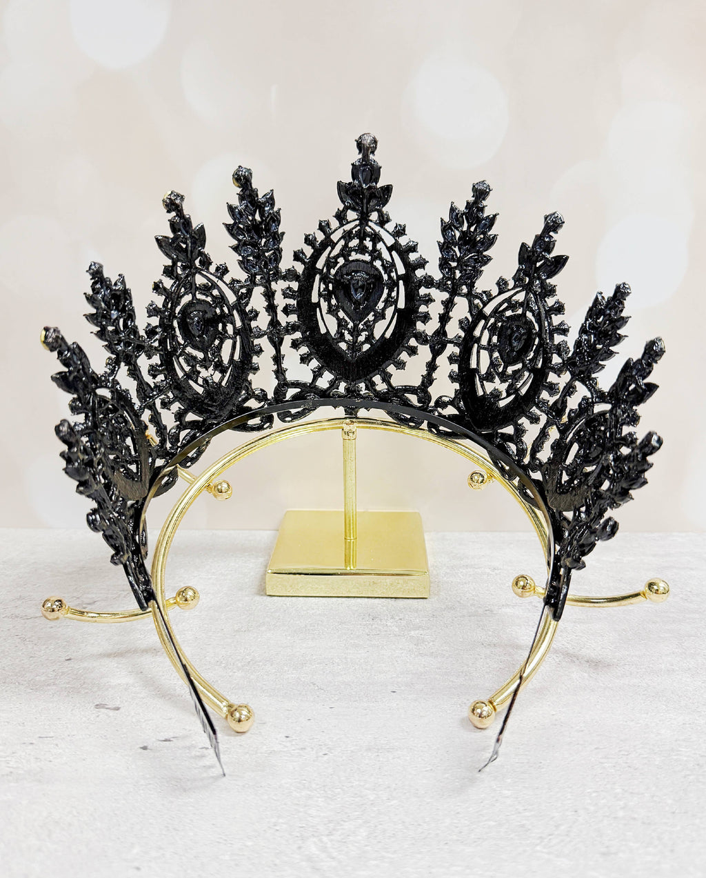 Black Goth Crown, Halloween Costume Crown, Black Comb Crown