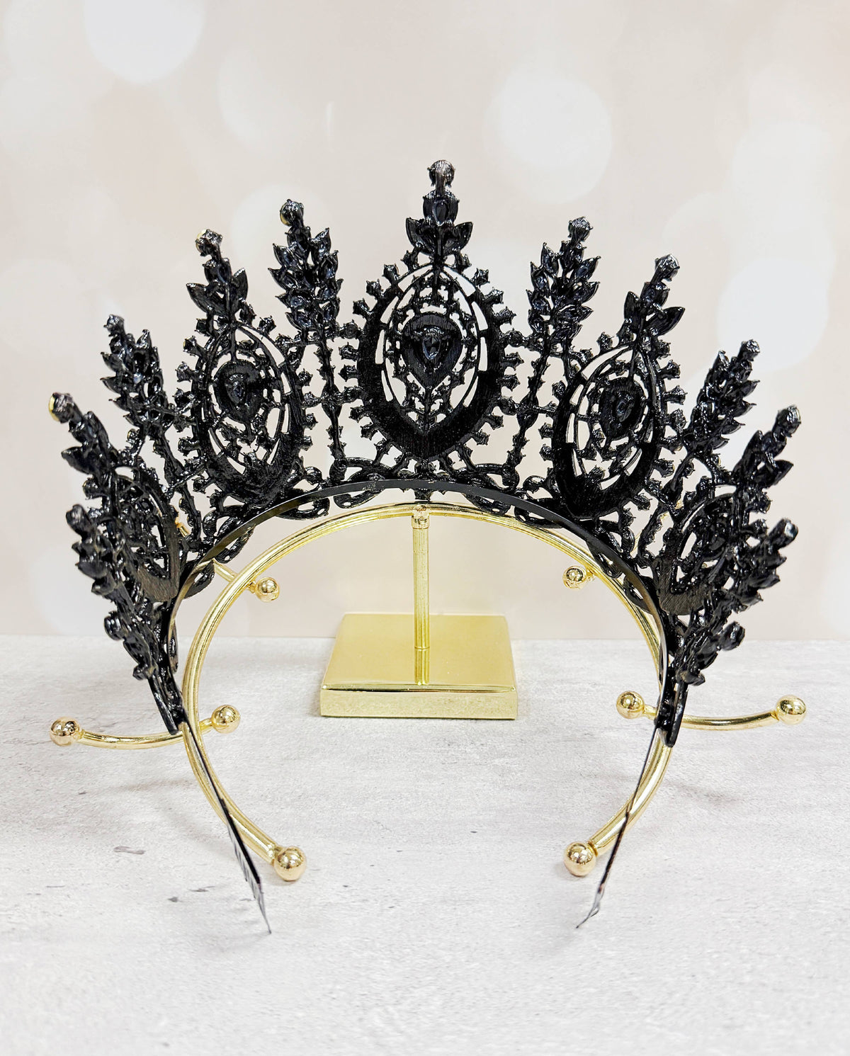 Black Goth Crown, Halloween Costume Crown, Black Comb Crown